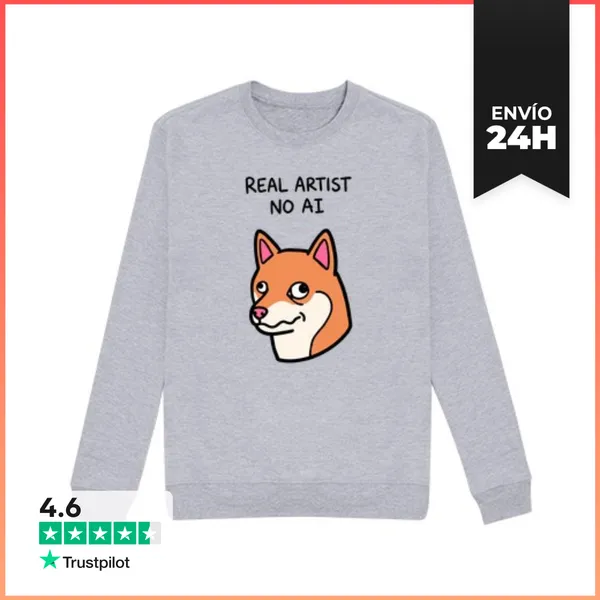 Sudadera Unisex Perro Shiba Inu Divertido - No IA Artista Real