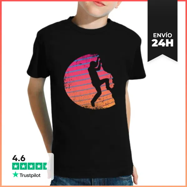 Camiseta Clásica Para Niños Escalar Escalada Retro Alpinista