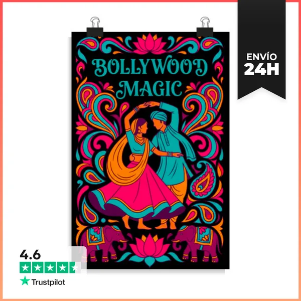 Póster Vertical Magia De Bollywood Motivo De Danza India Loto