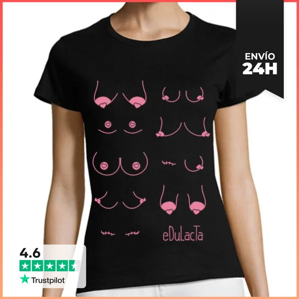 Camiseta Mujer Clásica MUCHAS TETAS - Edulacta ROSA 2 LaTostadora