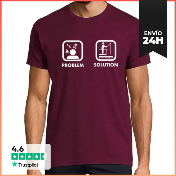 Camiseta Hombre Clásica Problem Solution Fish LaTostadora