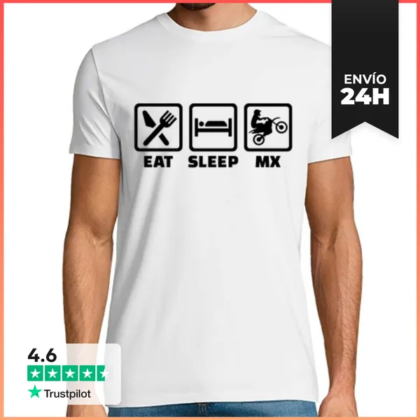 Camiseta Hombre Clásica Coma El Sueño De Motocross Mx LaTostadora