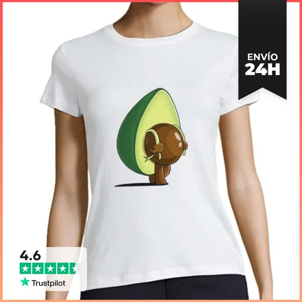 Camiseta Mujer Clásica Mujer, Manga Corta, Blanca, Calidad