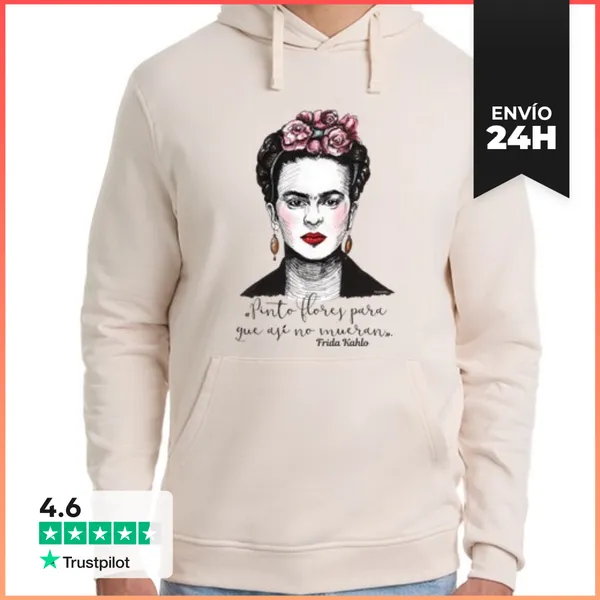 Sudadera Unisex Con Capucha Frida - Pinto Flores LaTostadora
