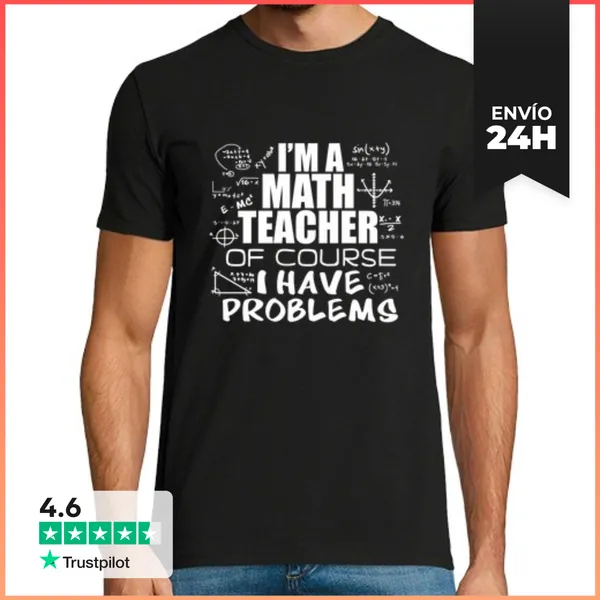 Camiseta Hombre Clásica Funny Math Teacher Problems Gift Idea