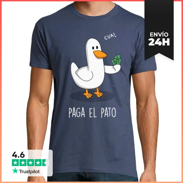 Camiseta Hombre Clásica Paga El Pato Black LaTostadora