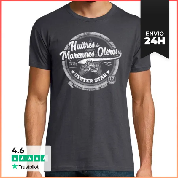 Camiseta Hombre Clásica Ostras De Marennes-oléron LaTostadora