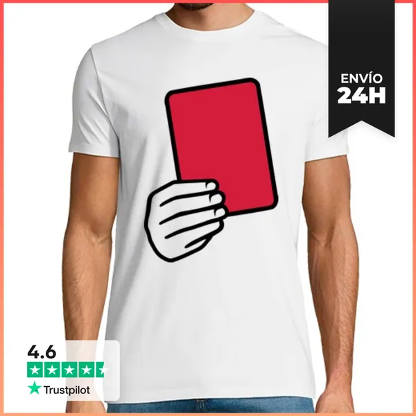 Camiseta Hombre Clásica Árbitro Con Tarjeta Roja LaTostadora