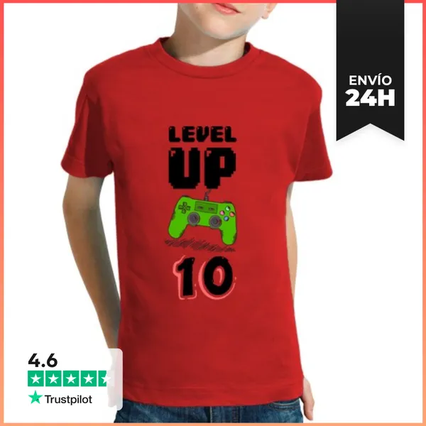 Camiseta Clásica Para Niños Level Up 10 LaTostadora