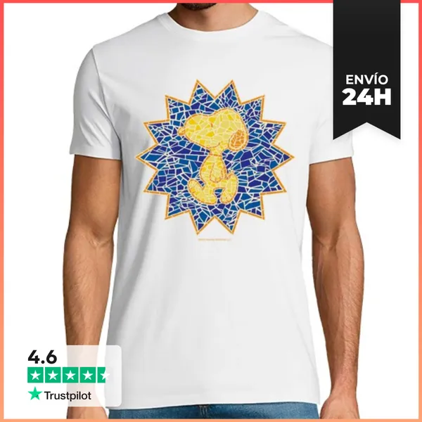 Camiseta Hombre Clásica Snoopy Trencadís LaTostadora