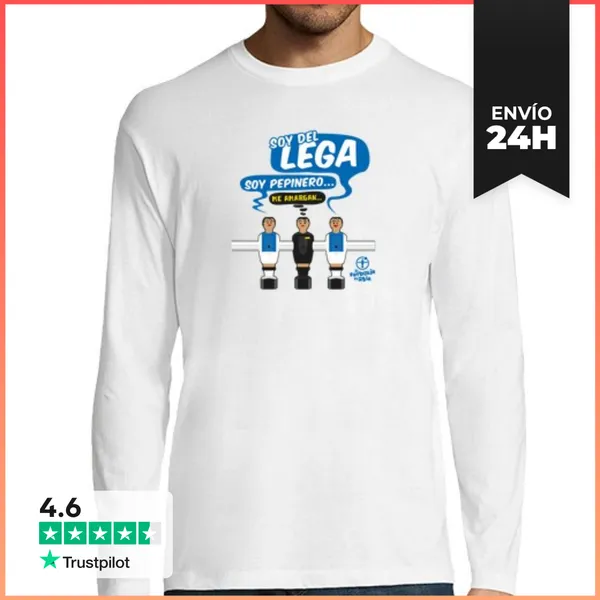 Camiseta Hombre Manga Larga Soy Pepinero LOGO AZUL LaTostadora