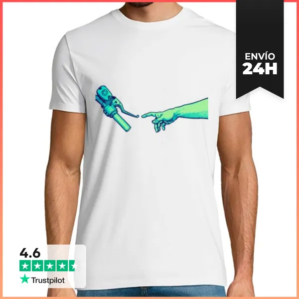 Camiseta Hombre Clásica La Creación De La Pintura Parodia Del