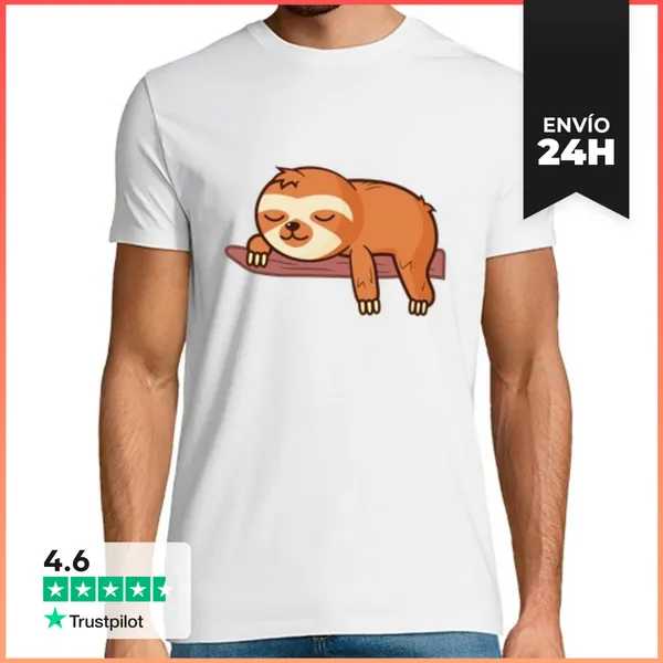 Camiseta Hombre Clásica Sloth Sleeping Oso Perezoso LaTostadora