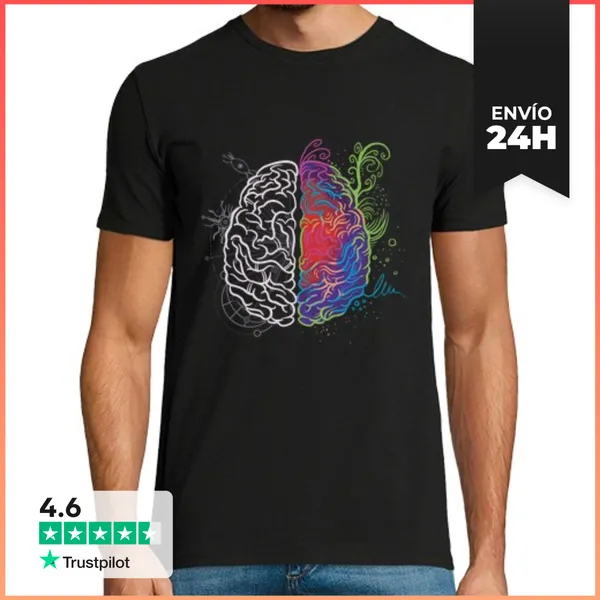 Camiseta Hombre Clásica Colorida Ciencia Artística Lógica Cereb