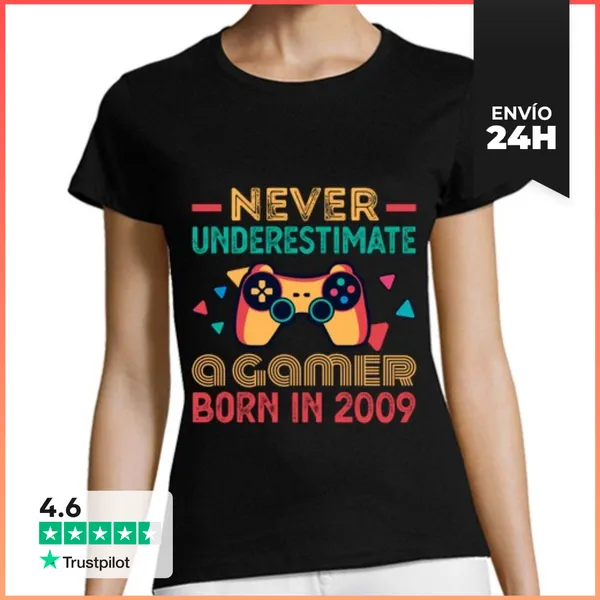 Camiseta Mujer Clásica Jugador Nacido En 2009 Regalo De Cumple