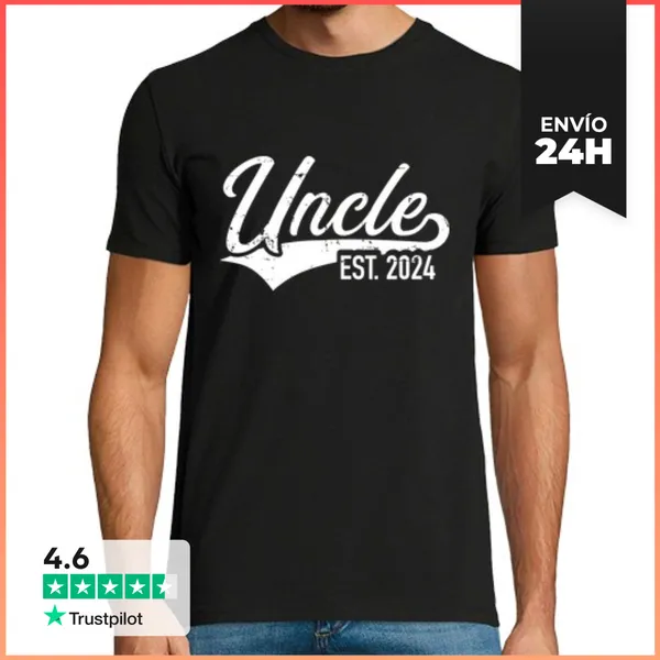 Camiseta Hombre Clásica Tío Est 2024 Anuncio De Embarazo