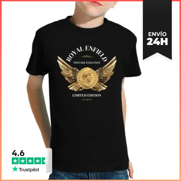 Camiseta Clásica Para Niños Royal Enfield Vintage Elegance - Ropa