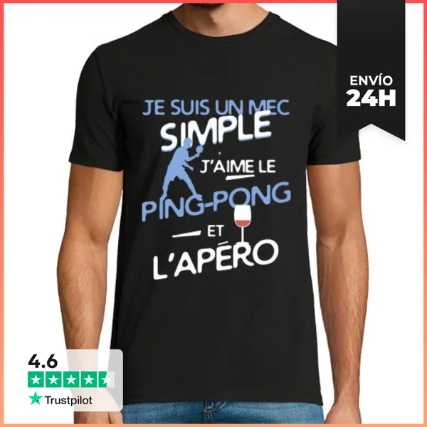 Camiseta Hombre Clásica Ping Pong - Un Chico Sencillo LaTostadora