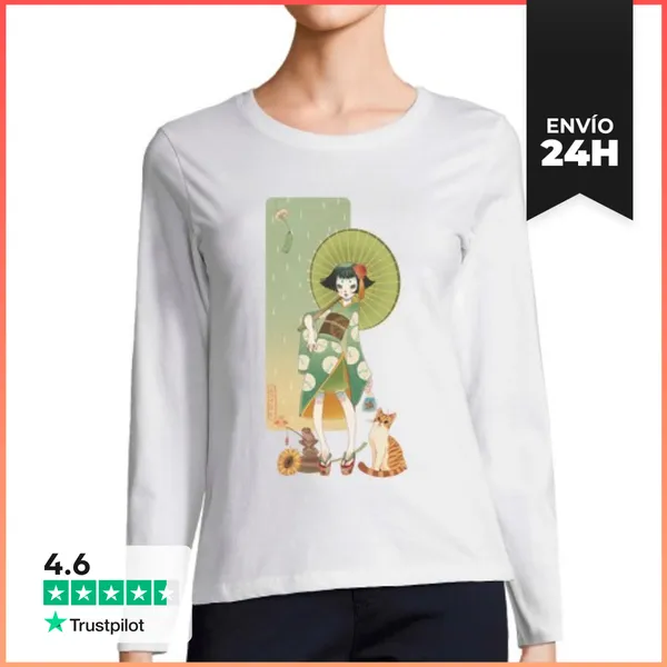 Camiseta Mujer Manga Larga Verano Kokeshi LaTostadora