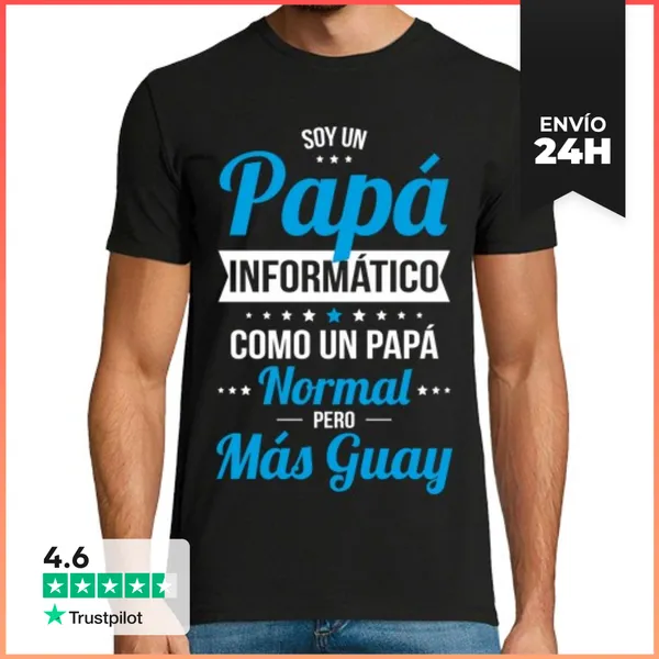 Camiseta Hombre Clásica Soy Un Papá Informático Más Guay