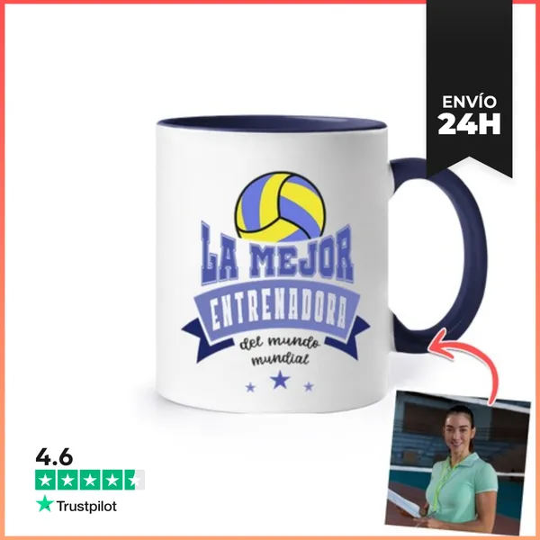 Taza De Colores Taza La Mejor Entrenadora De Voleibol Foto