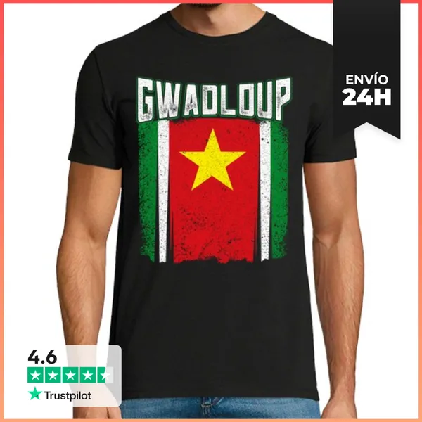 Camiseta Hombre Clásica Diseños De La Bandera De Gwada Guadalou