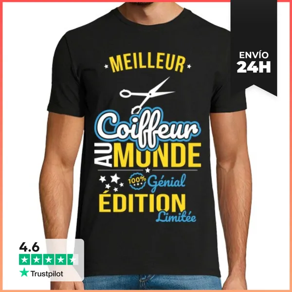 Camiseta Hombre Clásica Mejor Peluquero Del Mundo LaTostadora