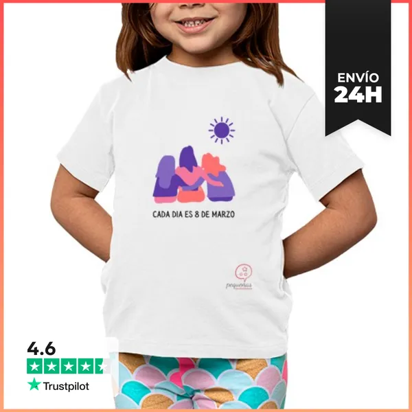 Camiseta Clásica Para Niños 8M - Unisex, Manga Corta, Blanco