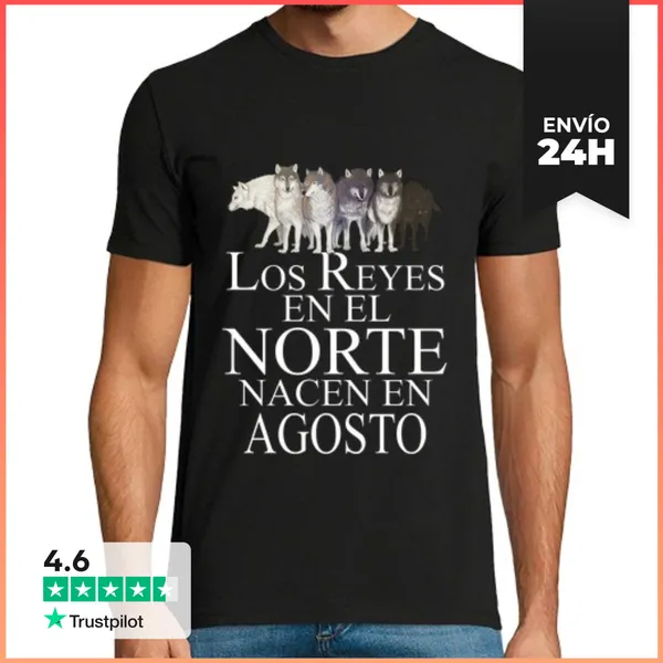Camiseta Hombre Clásica Reyes En El Norte Nacen En Agosto