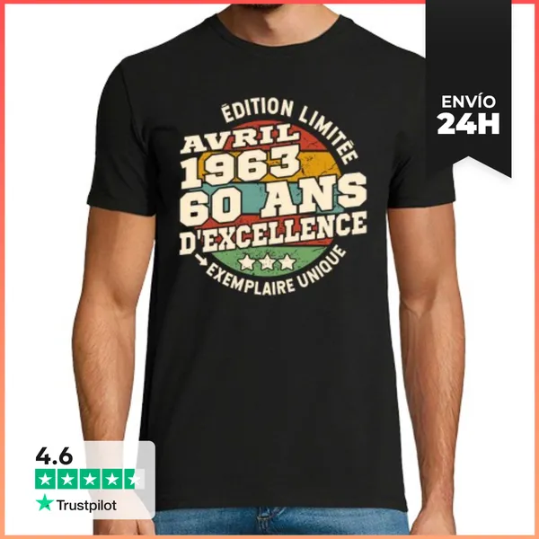 Camiseta Hombre Clásica Abril De 1963 - 60 Cumpleaños LaTostadora