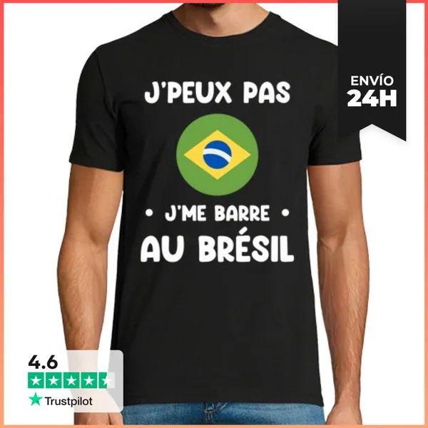 Camiseta Hombre Clásica No Puedo Me Voy Para Brasil LaTostadora