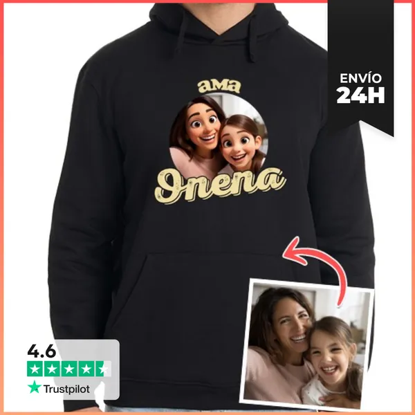 Sudadera Unisex Con Capucha Efecto Animación 3D Sudadera Ama