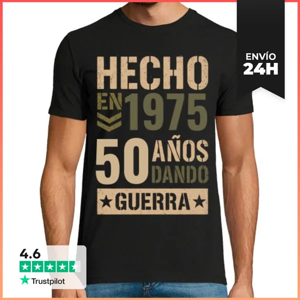 Camiseta Hombre Clásica Dando Guerra Cumpleaños Personalizado