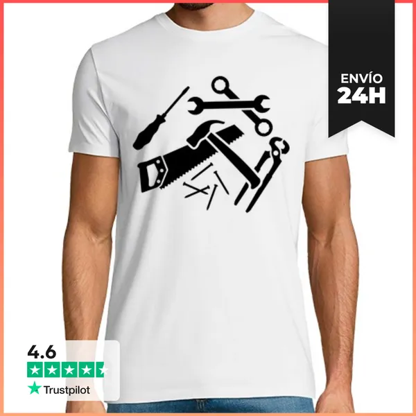 Camiseta Hombre Clásica Herramientas Vieron Clavar Clavos