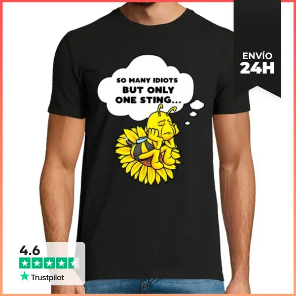 Camiseta Hombre Clásica Regalo De Apicultor De Abeja Triste Cit