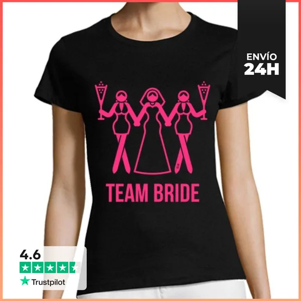 Camiseta Mujer Clásica Equipo De Novia - Despedida De Soltera -