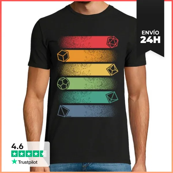 Camiseta Hombre Clásica Juego De Dados De Juego De Rol Rpg - Vo