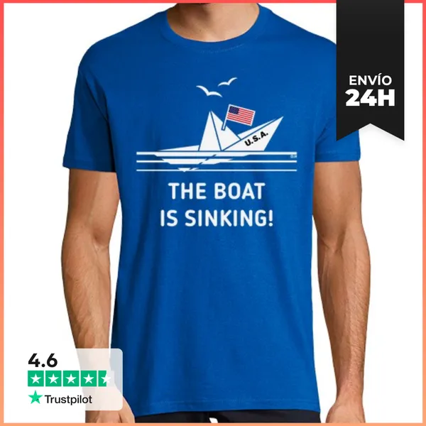 Camiseta Hombre Clásica El Barco Se Está Hundiendo - Usa - Neg