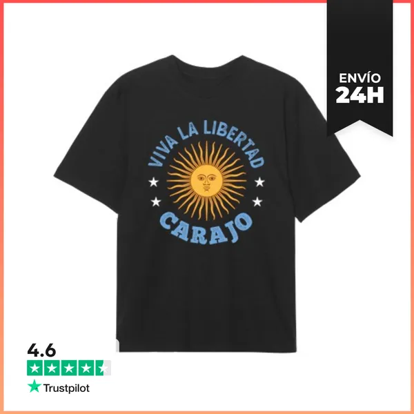 Camiseta Oversize VIVA LA LIBERTAD CARAJO SOL DE MAYO LaTostadora