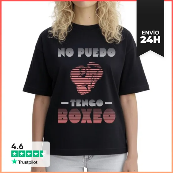 Camiseta Mujer Boxy No Puedo Tengo Boxeo Rosa Camiseta Oversize