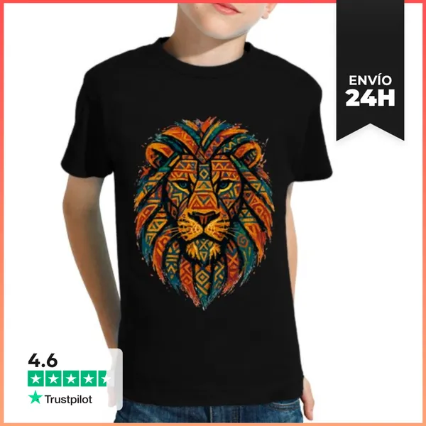 Camiseta Clásica Para Niños Tatuaje Totem Tribal De León Espíritu