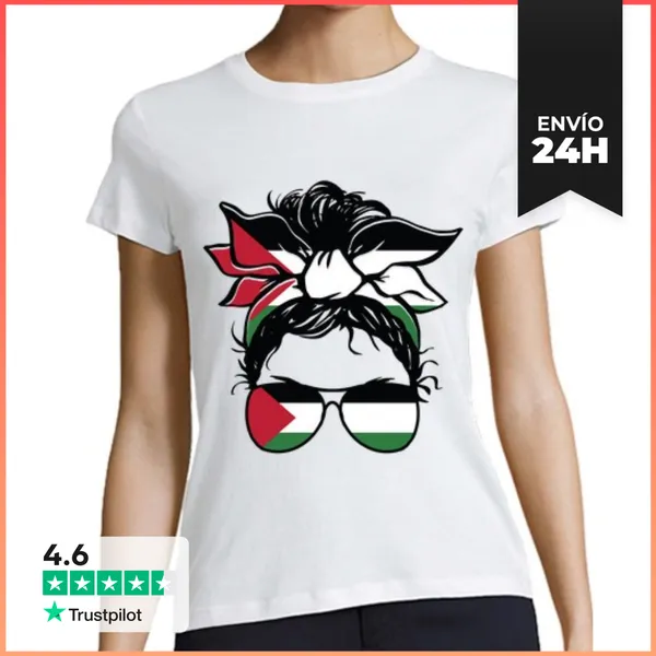 Camiseta Mujer Clásica Mujer Que Apoya A Los Palestinos De Gaz