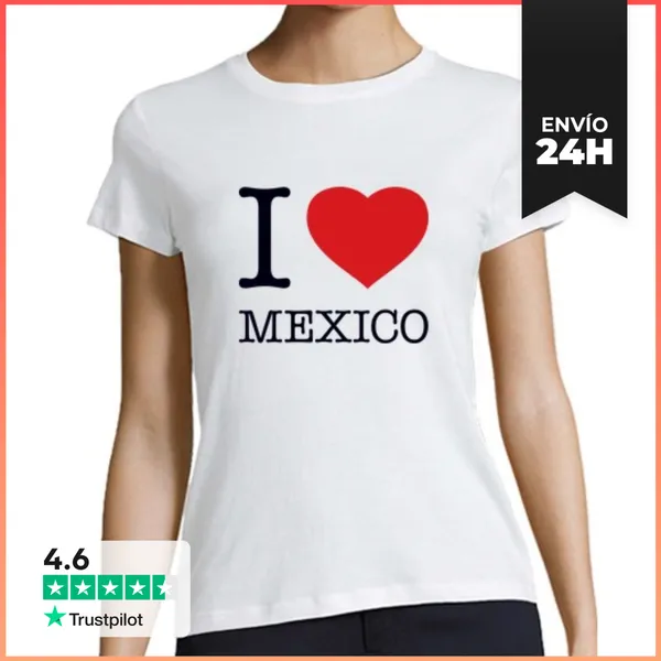 Camiseta Mujer Clásica Amo A México LaTostadora