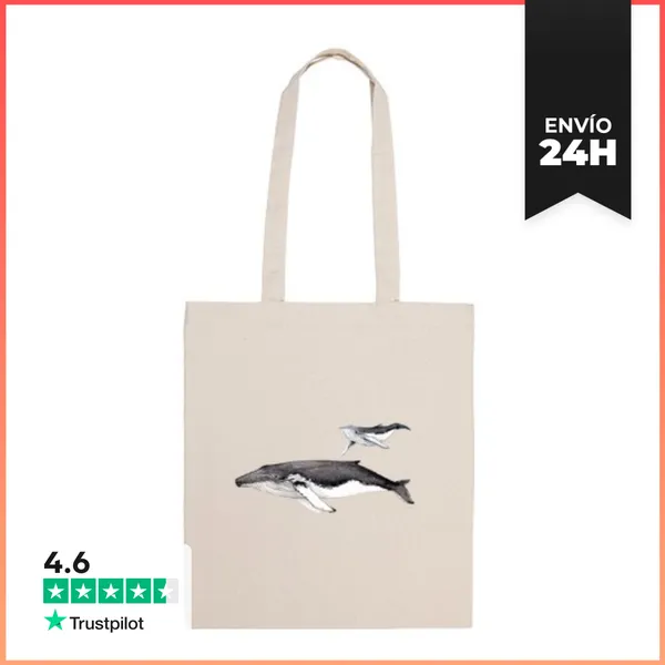 Bolsa De Tela Bolsa Tela Ballena Jorobada Con Cría LaTostadora