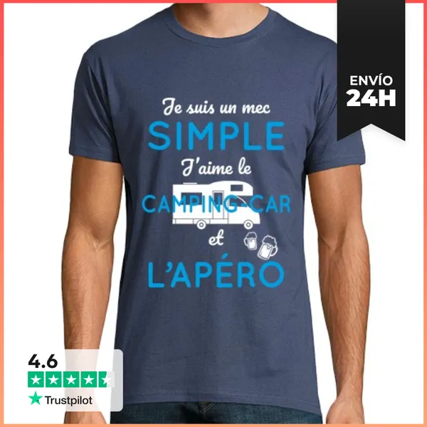 Camiseta Hombre Clásica Chico Sencillo Le Gusta La Autocaravana
