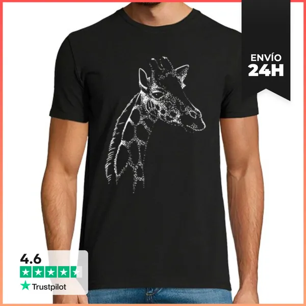 Camiseta Hombre Clásica Girafa Puntillista LaTostadora