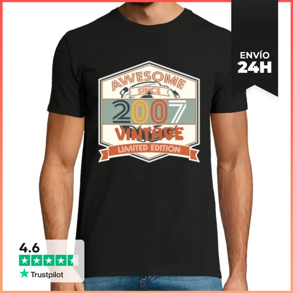 Camiseta Hombre Clásica Camiseta Vintage 2007 - Edición Limitada