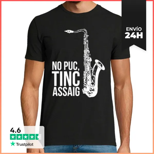 Camiseta Hombre Clásica No Puc, Tinc Assaig - Saxo LaTostadora