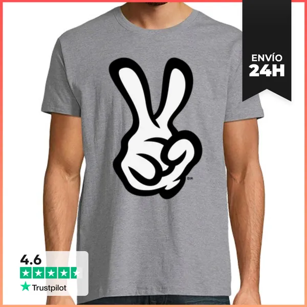 Camiseta Hombre Clásica Signo De Paz - Victoria - Mano Derecha