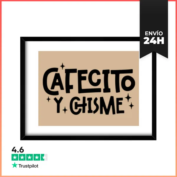 Cuadro Con Marco Horizontal Cafecito Y Chisme LaTostadora